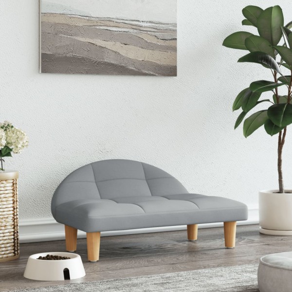 Cama para perros de tela gris claro 70x52x30 cm