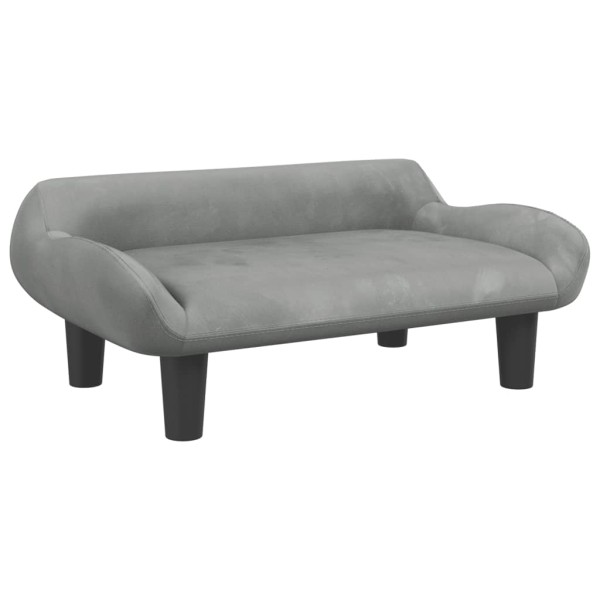 Cama para perros de terciopelo gris claro 70x40x24 cm Cama para perros de terciopelo gris claro 70x40x24 cm