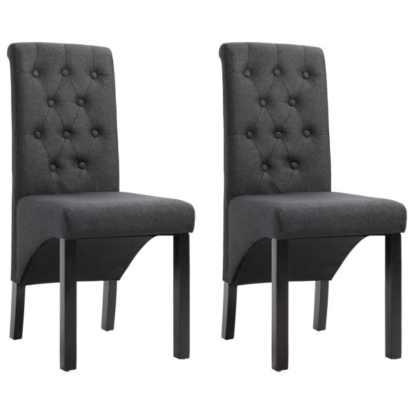 Sillas de comedor 2 unidades tela gris oscura Sillas de comedor 2 unidades tela gris oscura