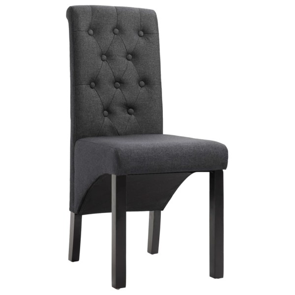 Sillas de comedor 2 unidades tela gris oscura Sillas de comedor 2 unidades tela gris oscura