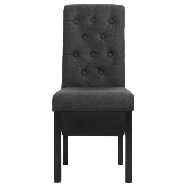 Sillas de comedor 2 unidades tela gris oscura Sillas de comedor 2 unidades tela gris oscura