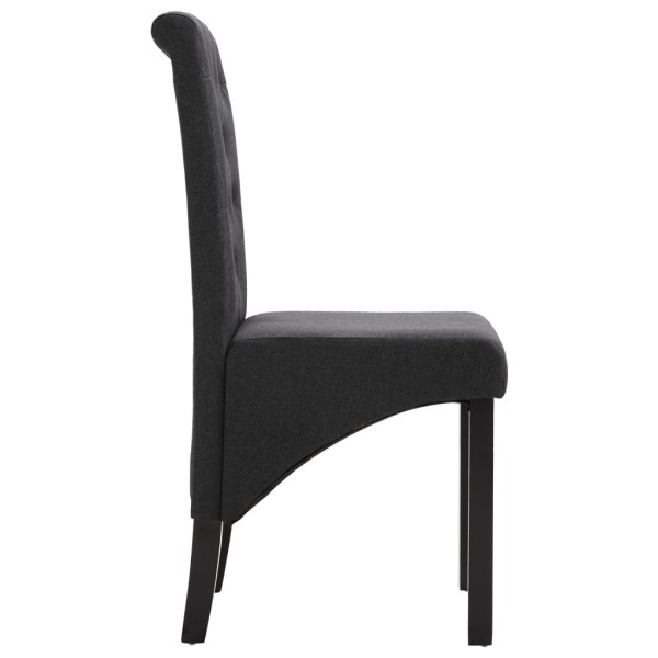 Sillas de comedor 2 unidades tela gris oscura Sillas de comedor 2 unidades tela gris oscura