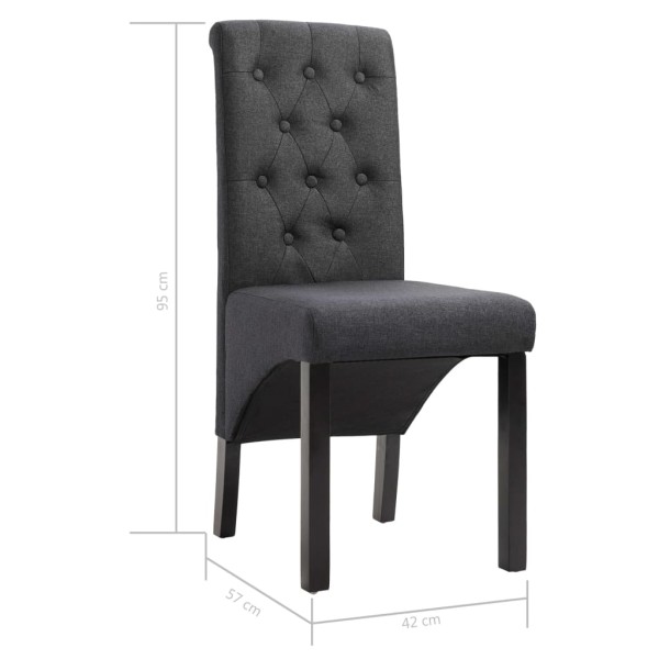 Sillas de comedor 2 unidades tela gris oscura Sillas de comedor 2 unidades tela gris oscura