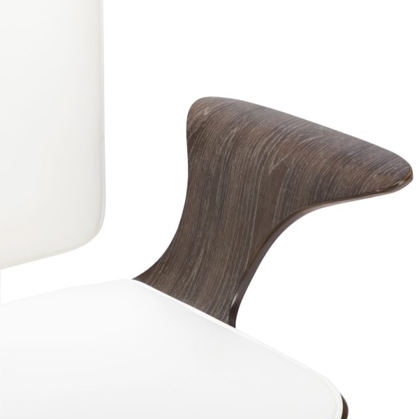 Silla de oficina giratoria cuero sintético madera curva blanco Silla de oficina giratoria cuero sintético madera curva blanco