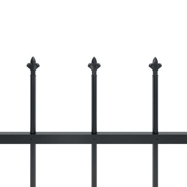 Valla de jardín con puntas de lanza acero negro 10,2x0,6 m Valla de jardín con puntas de lanza acero negro 10,2x0,6 m