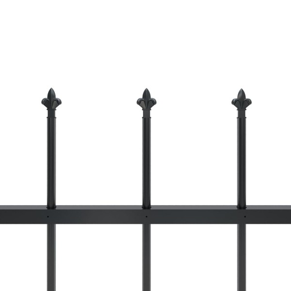 Valla de jardín con puntas de lanza acero negro 15,3x0,6 m Valla de jardín con puntas de lanza acero negro 15,3x0,6 m