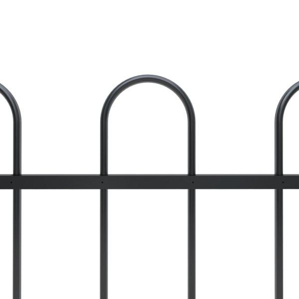 Valla de jardín con puntas de aro acero negro 3,4x0,8 m Valla de jardín con puntas de aro acero negro 3,4x0,8 m