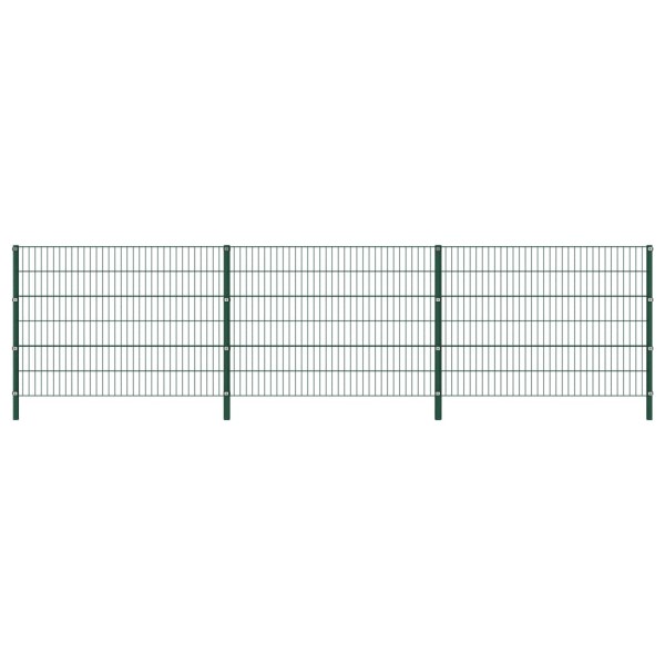 Panel de valla con postes de hierro verde 5,1x1,2 m Panel de valla con postes de hierro verde 5,1x1,2 m