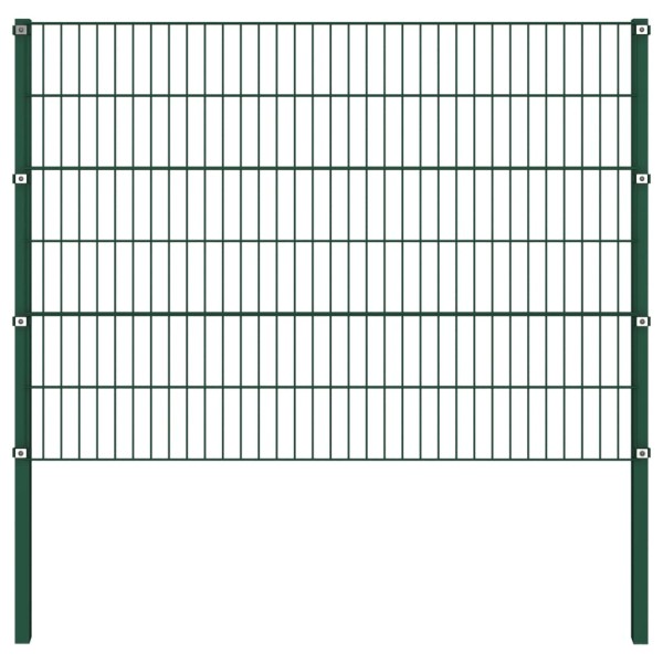 Panel de valla con postes de hierro verde 5,1x1,2 m Panel de valla con postes de hierro verde 5,1x1,2 m