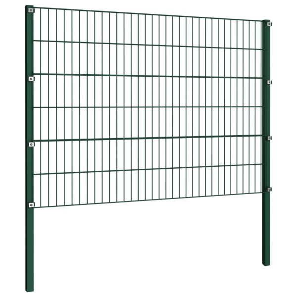 Panel de valla con postes de hierro verde 5,1x1,2 m Panel de valla con postes de hierro verde 5,1x1,2 m