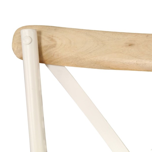 Sillas con respaldo cruzado 6 uds madera maciza de mango blanco Sillas con respaldo cruzado 6 uds madera maciza de mango blanco