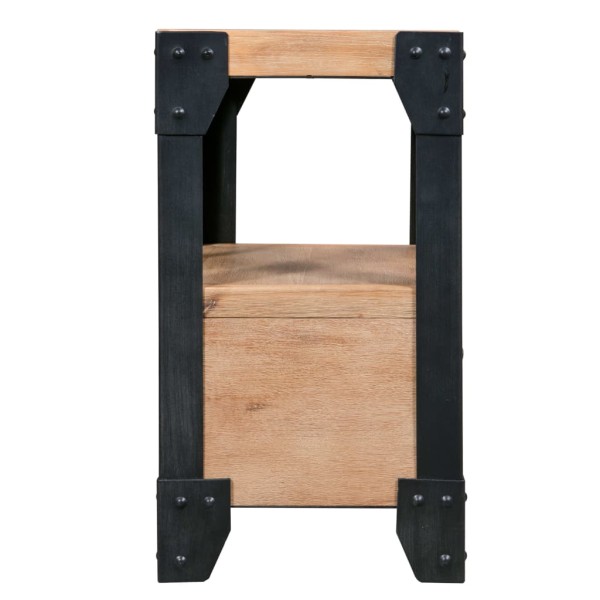 Mesitas de noche 2 uds madera maciza acacia y acero 40x30x54 cm