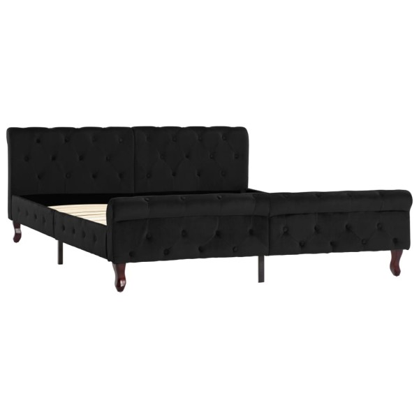 Estructura de cama de terciopelo negro 160x200 cm Estructura de cama de terciopelo negro 160x200 cm
