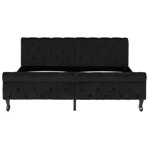 Estructura de cama de terciopelo negro 160x200 cm Estructura de cama de terciopelo negro 160x200 cm
