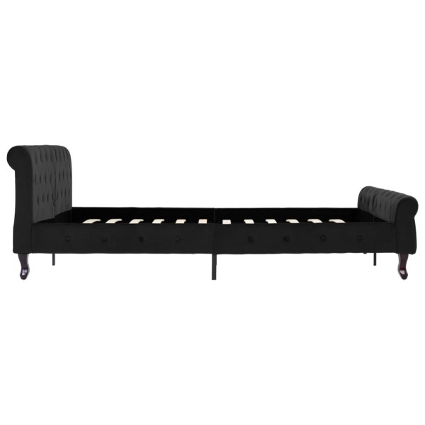 Estructura de cama de terciopelo negro 160x200 cm Estructura de cama de terciopelo negro 160x200 cm