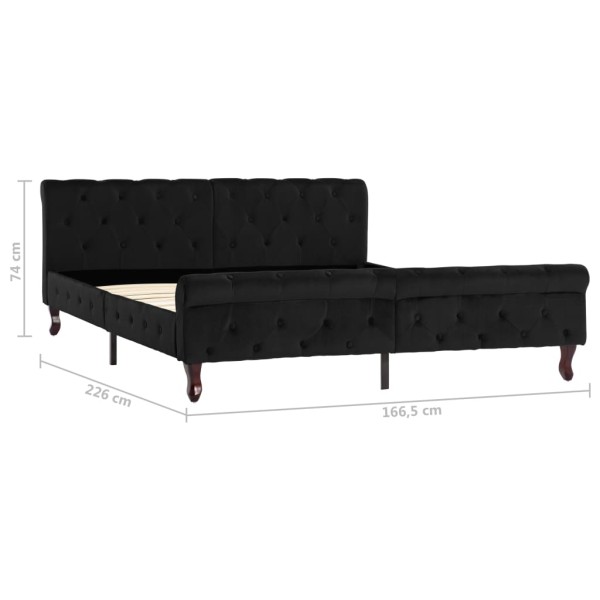 Estructura de cama de terciopelo negro 160x200 cm Estructura de cama de terciopelo negro 160x200 cm