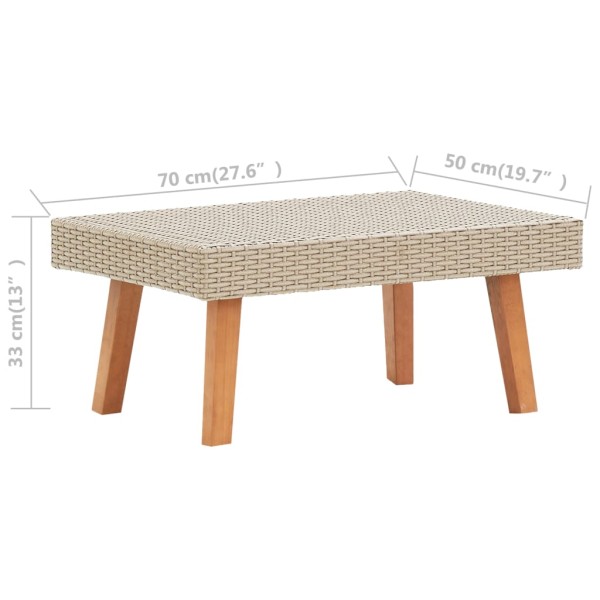 Set de muebles de jardín 3 pzas y cojines ratán sintético beige Set de muebles de jardín 3 pzas y cojines ratán sintético beige