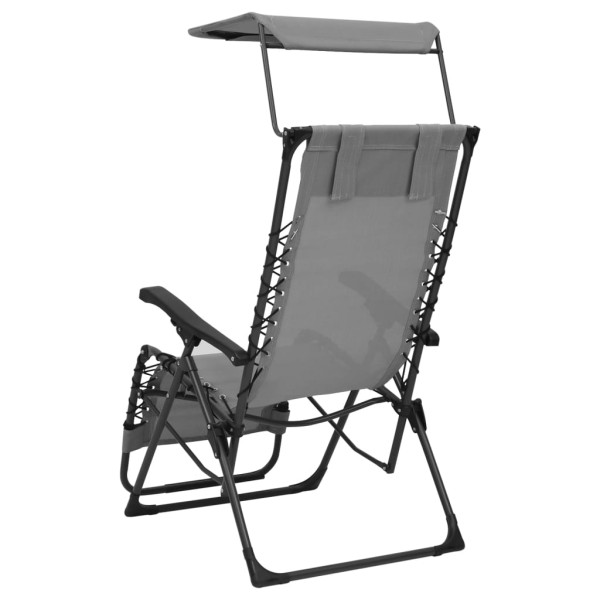 Sillas plegables 2 unidades textilene gris Sillas plegables 2 unidades textilene gris