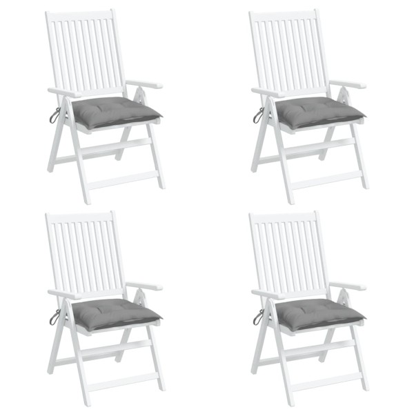 Cojines de silla de jardín 4 uds tela gris 40x40x7 cm