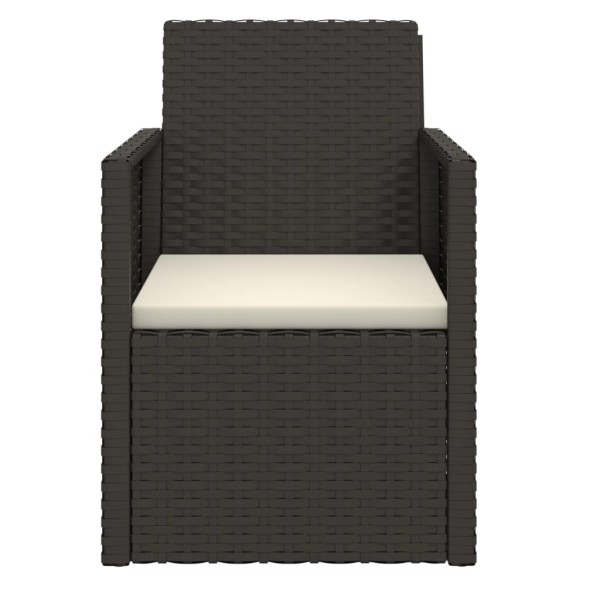 Set sofás de exterior 3 pzas con cojines ratán sintético negro Set sofás de exterior 3 pzas con cojines ratán sintético negro