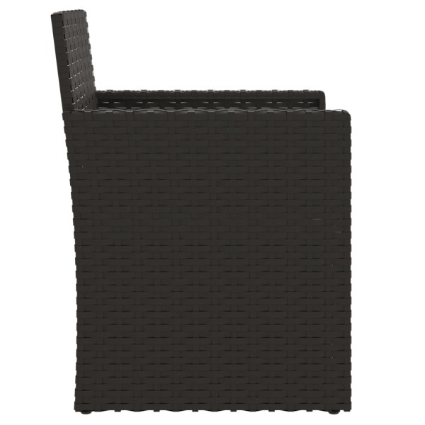 Set sofás de exterior 3 pzas con cojines ratán sintético negro Set sofás de exterior 3 pzas con cojines ratán sintético negro