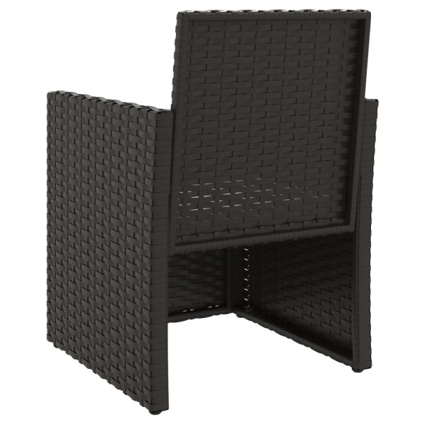 Set sofás de exterior 3 pzas con cojines ratán sintético negro Set sofás de exterior 3 pzas con cojines ratán sintético negro