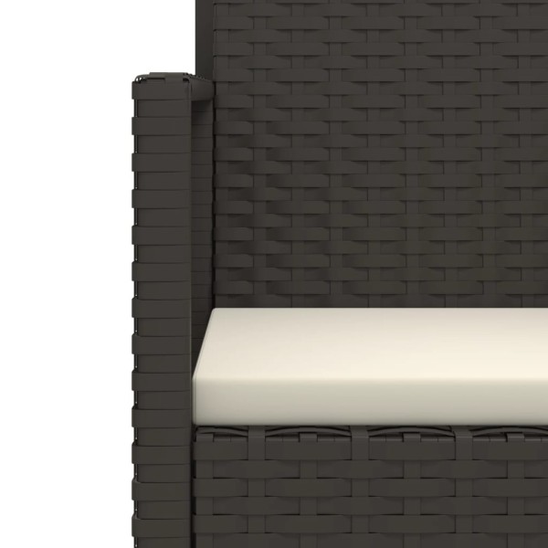 Set sofás de exterior 3 pzas con cojines ratán sintético negro Set sofás de exterior 3 pzas con cojines ratán sintético negro