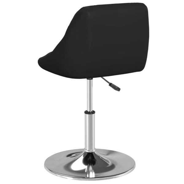 Silla de comedor de cuero sintético negra Silla de comedor de cuero sintético negra