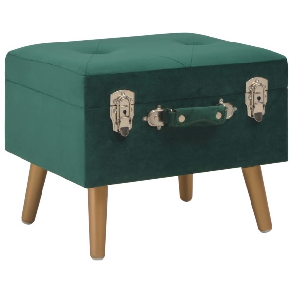 Taburetes de almacenamiento 3 piezas terciopelo verde Taburetes de almacenamiento 3 piezas terciopelo verde
