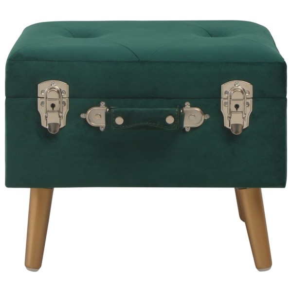 Taburetes de almacenamiento 3 piezas terciopelo verde Taburetes de almacenamiento 3 piezas terciopelo verde