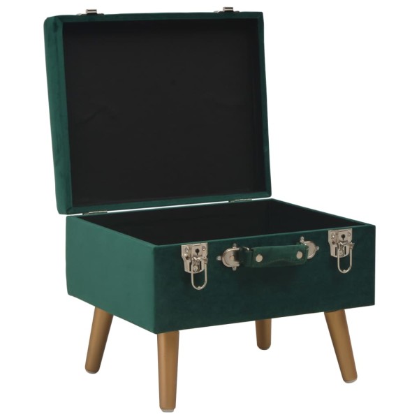 Taburetes de almacenamiento 3 piezas terciopelo verde Taburetes de almacenamiento 3 piezas terciopelo verde