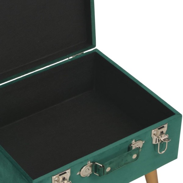 Taburetes de almacenamiento 3 piezas terciopelo verde Taburetes de almacenamiento 3 piezas terciopelo verde