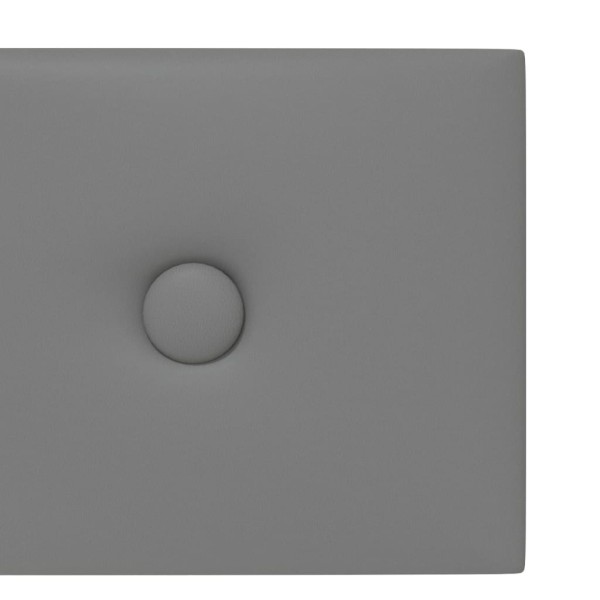 Paneles de pared 12 uds cuero sintético gris 60x15 cm 1,08 m² Paneles de pared 12 uds cuero sintético gris 60x15 cm 1,08 m²