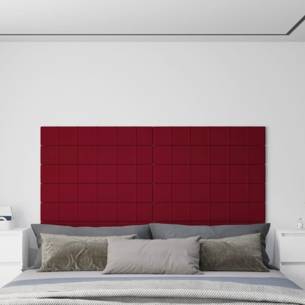 Paneles de pared 12 uds terciopelo rojo tinto 90x15 cm 1,62 m² Paneles de pared 12 uds terciopelo rojo tinto 90x15 cm 1,62 m²