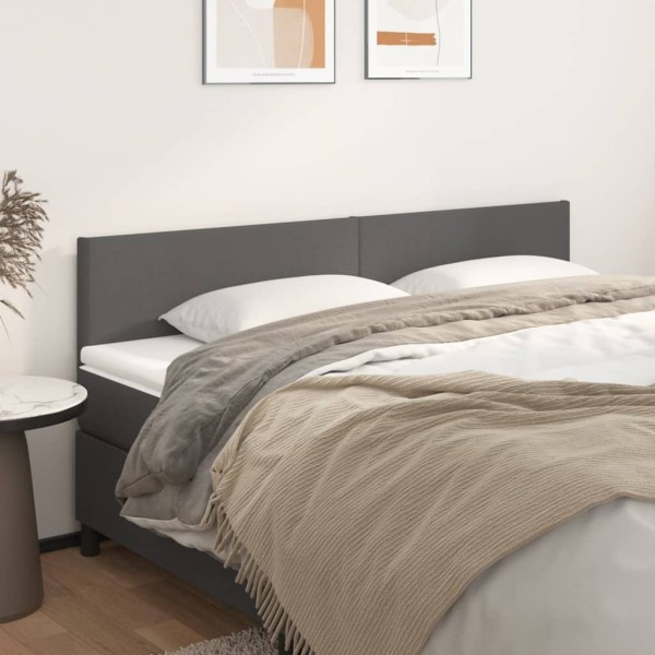 Cabeceros 2 unidades de cuero sintético gris 90x5x78/88cm Cabeceros 2 unidades de cuero sintético gris 90x5x78/88cm