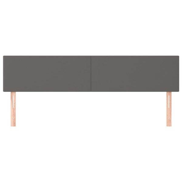Cabeceros 2 unidades de cuero sintético gris 90x5x78/88cm Cabeceros 2 unidades de cuero sintético gris 90x5x78/88cm