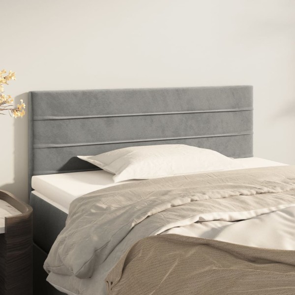 Cabecero de terciopelo gris claro 90x5x78/88 cm Cabecero de terciopelo gris claro 90x5x78/88 cm