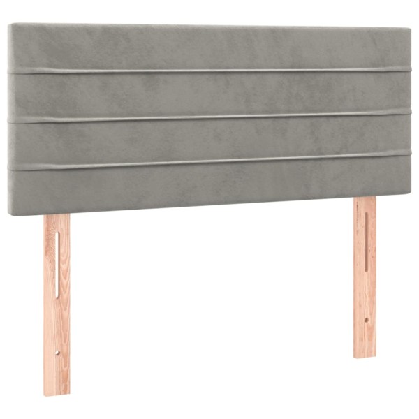 Cabecero de terciopelo gris claro 90x5x78/88 cm Cabecero de terciopelo gris claro 90x5x78/88 cm