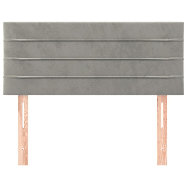 Cabecero de terciopelo gris claro 90x5x78/88 cm Cabecero de terciopelo gris claro 90x5x78/88 cm
