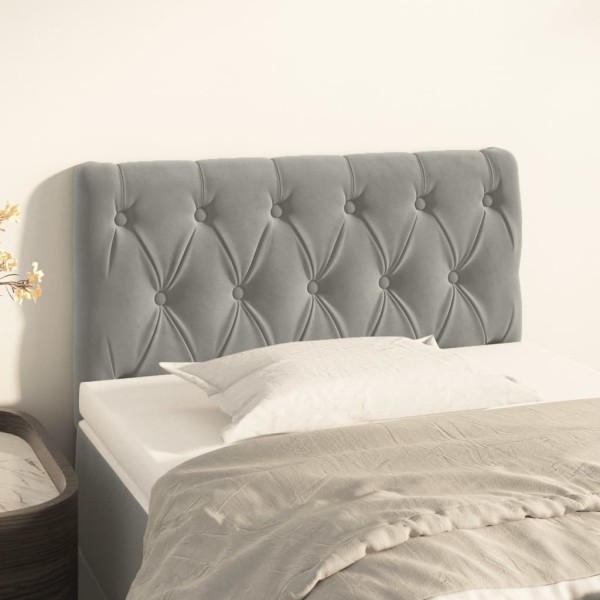Cabecero de terciopelo gris claro 80x7x78/88 cm Cabecero de terciopelo gris claro 80x7x78/88 cm