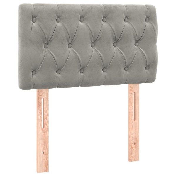 Cabecero de terciopelo gris claro 80x7x78/88 cm Cabecero de terciopelo gris claro 80x7x78/88 cm