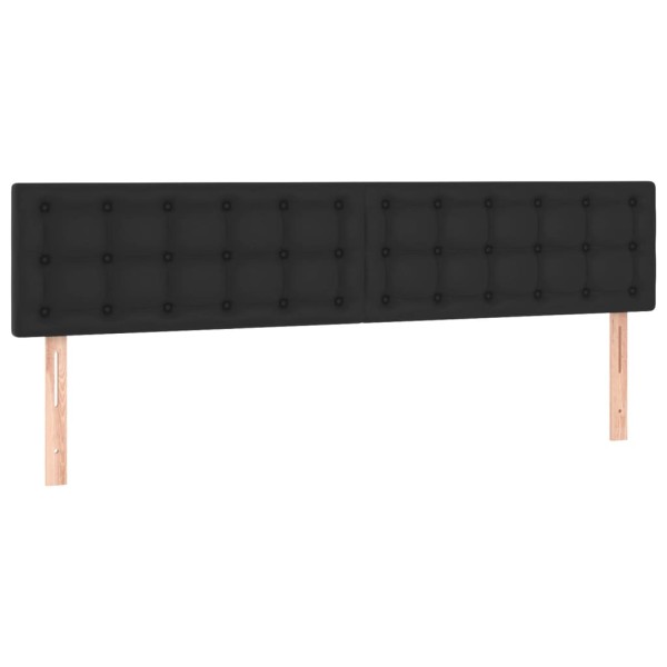 Cabeceros 2 unidades de cuero sintético negro 100x5x78/88 cm Cabeceros 2 unidades de cuero sintético negro 100x5x78/88 cm