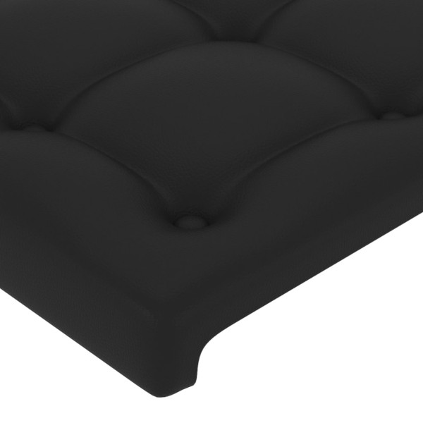Cabeceros 2 unidades de cuero sintético negro 100x5x78/88 cm Cabeceros 2 unidades de cuero sintético negro 100x5x78/88 cm
