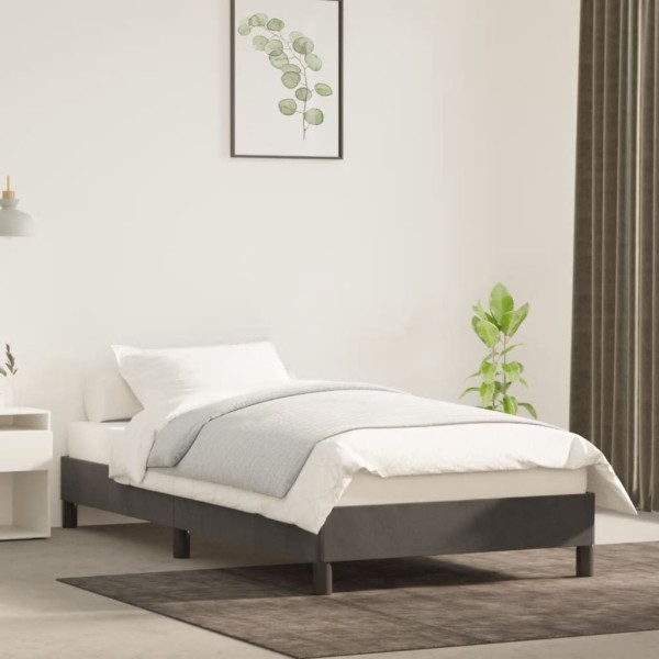 Estructura de cama de terciopelo gris oscuro 90x190 cm Estructura de cama de terciopelo gris oscuro 90x190 cm