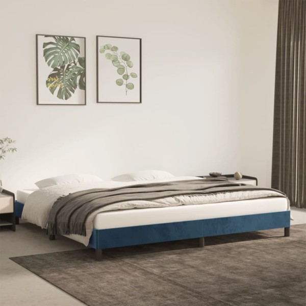 Estructura de cama de terciopelo azul 200x200 cm Estructura de cama de terciopelo azul 200x200 cm