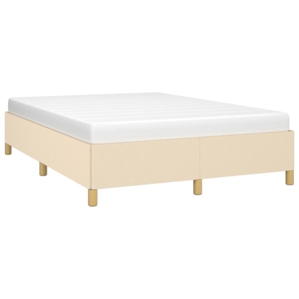 Estructura de cama de tela color crema 140x190 cm