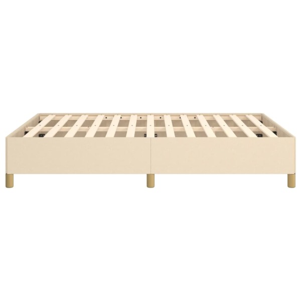 Estructura de cama de tela color crema 140x190 cm