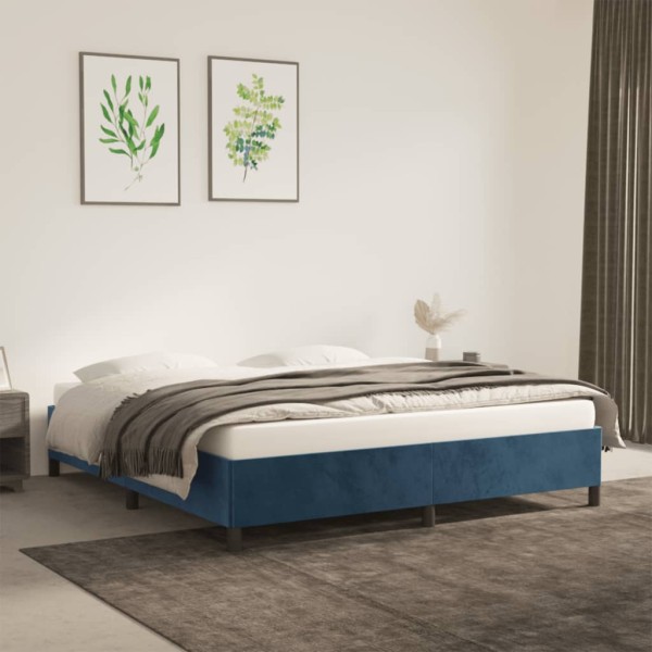 Estructura de cama de terciopelo azul 180x200 cm Estructura de cama de terciopelo azul 180x200 cm