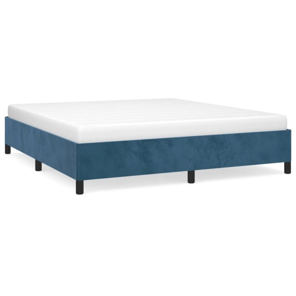 Estructura de cama de terciopelo azul 180x200 cm Estructura de cama de terciopelo azul 180x200 cm