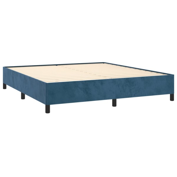 Estructura de cama de terciopelo azul 180x200 cm Estructura de cama de terciopelo azul 180x200 cm